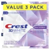 Crest 3D White Brilliance Vibrant Peppermint Teeth Whitening Toothpaste, 4.6 oz, Pack of 3 Tubes