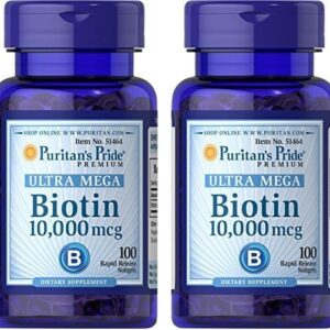 [b840879385] Biotin hỗ trợ mọc tóc nhanh, giảm rụng tóc Ultra Mega Biotin 10000mcg Puritan's Pride 100 viên