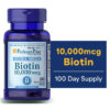 Biotin hỗ trợ mọc tóc nhanh, giảm rụng tóc Ultra Mega Biotin 10000mcg Puritan's Pride 100 viên